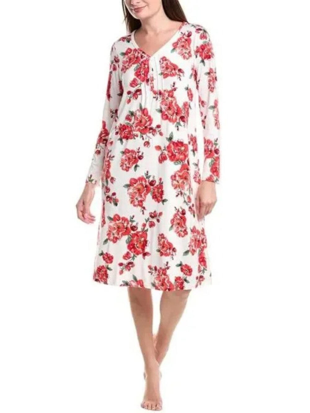 Carole Hochman Romantic Floral Cottagecore Nightgown Cozy Soft Sleepwear L